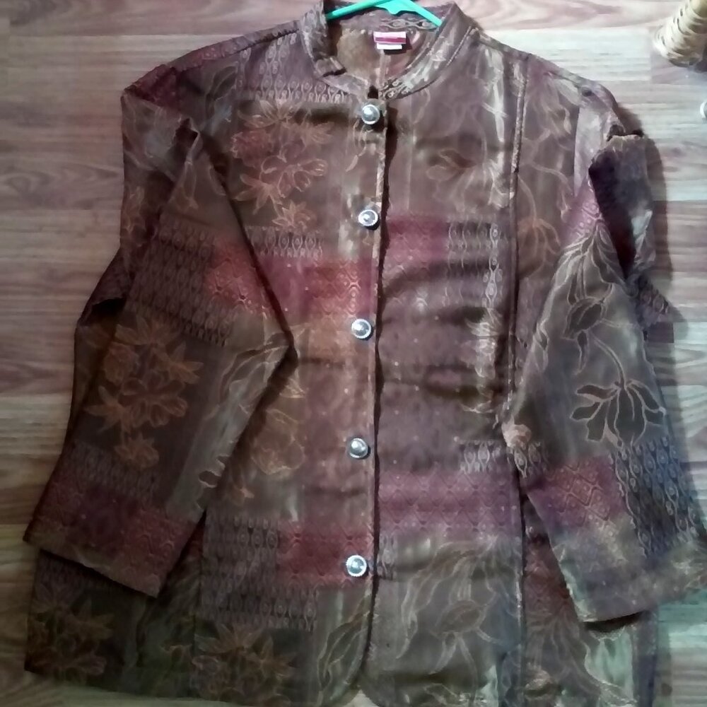 Womens Blazer Tudor Court by by Haband Size L 2 Slash Pockets 24" Across